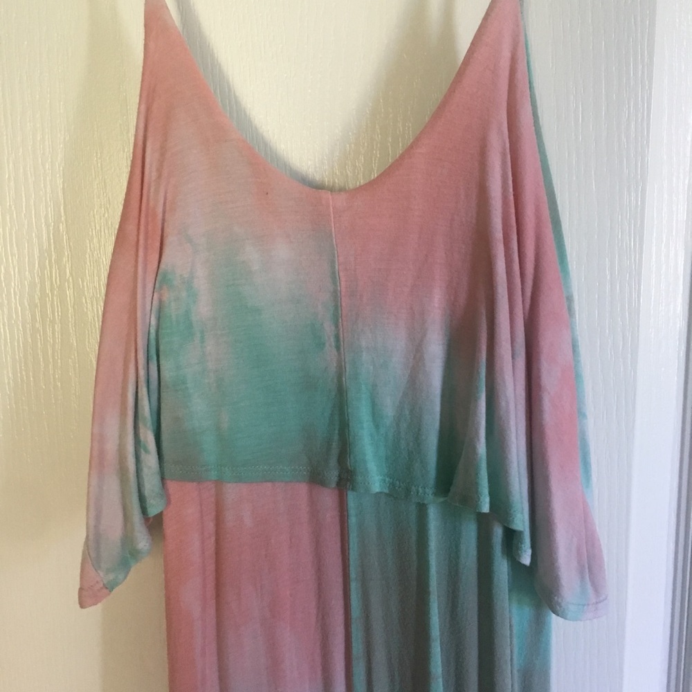 ✨ Trendy Tie Dye Pink Blue Maxi Dress - Size S